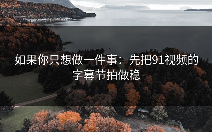 如果你只想做一件事：先把91视频的字幕节拍做稳